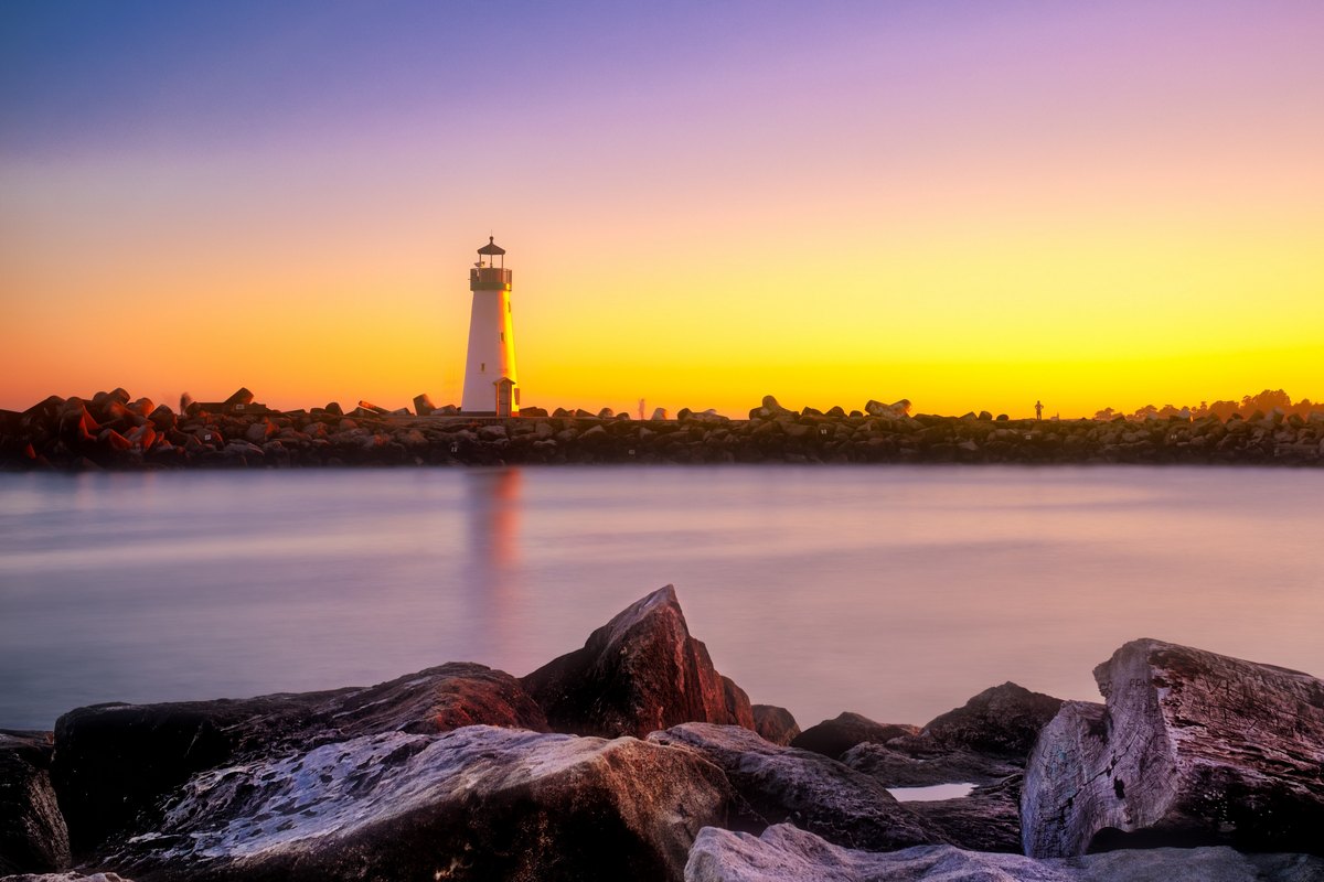 Lighthouse with sunset