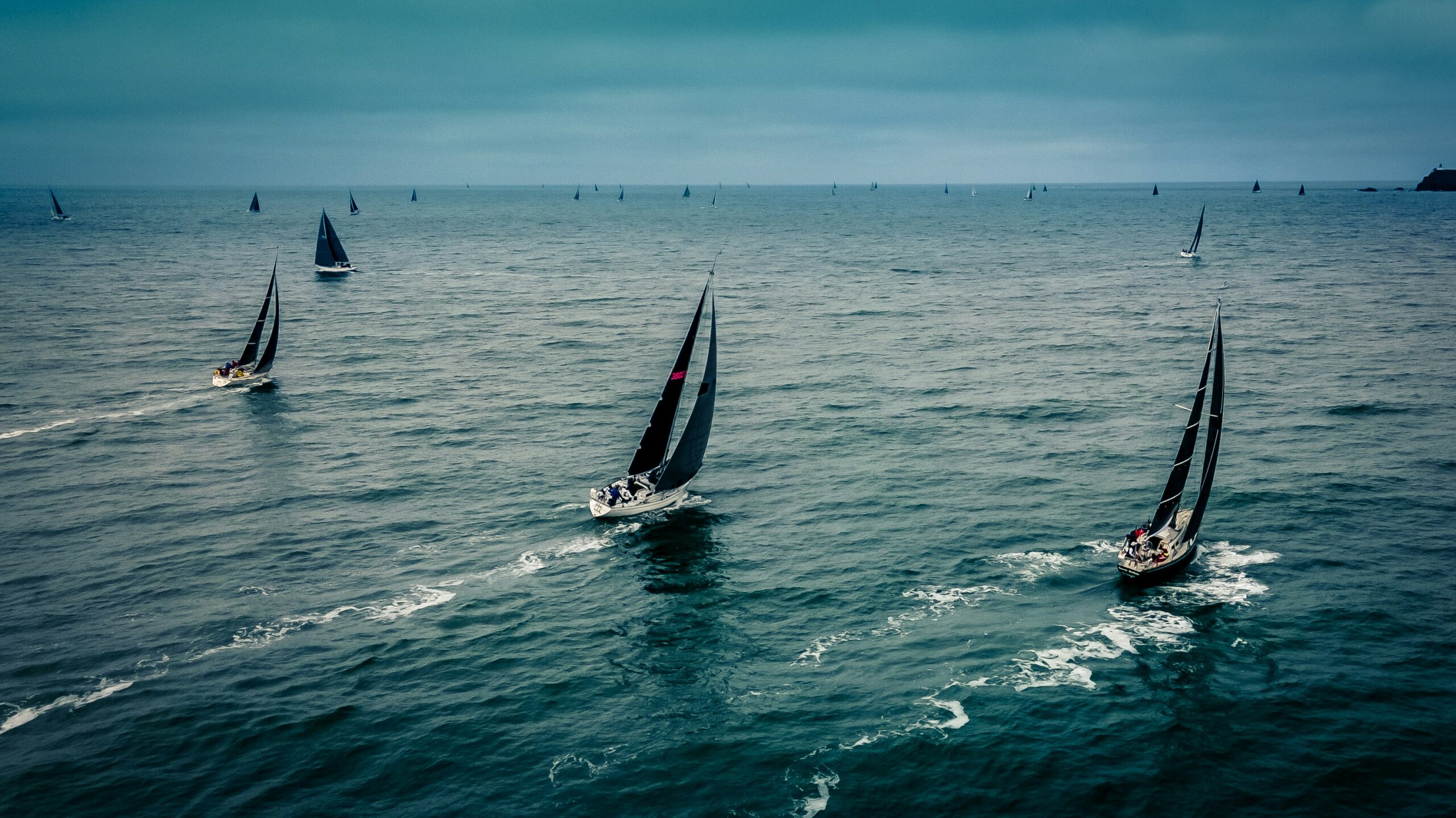 Yachts on water racing.